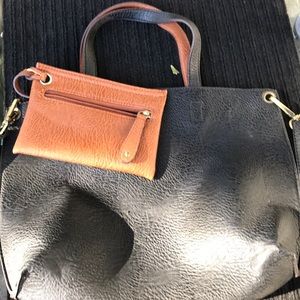 Black leather purse